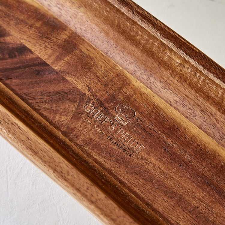 Chef's Pride Marion Acacia Wood Serving Platter - 32x10x4cm