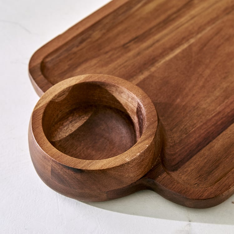 Chef's Pride Marion Acacia Wood Chip and Dip Platter