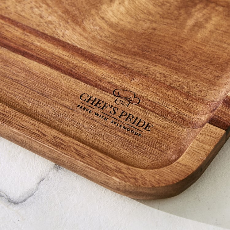 Chef's Pride Marion Acacia Wood Chip and Dip Platter