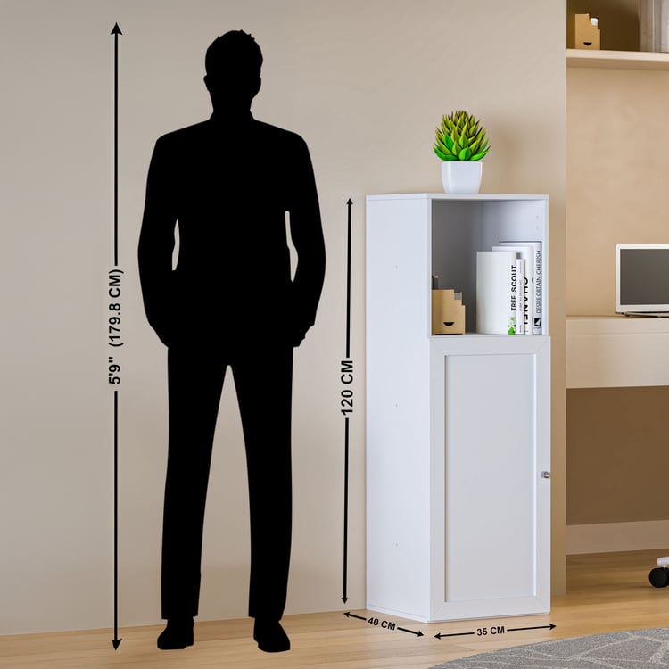 Helios Soho 1-Door Book Cabinet - White