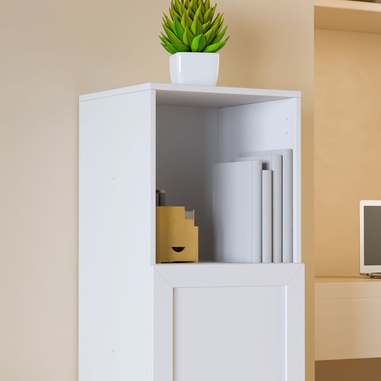 Helios Soho 1-Door Book Cabinet with Legs - White