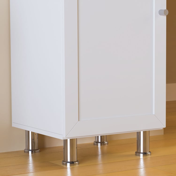 Helios Soho 1-Door Book Cabinet with Legs - White