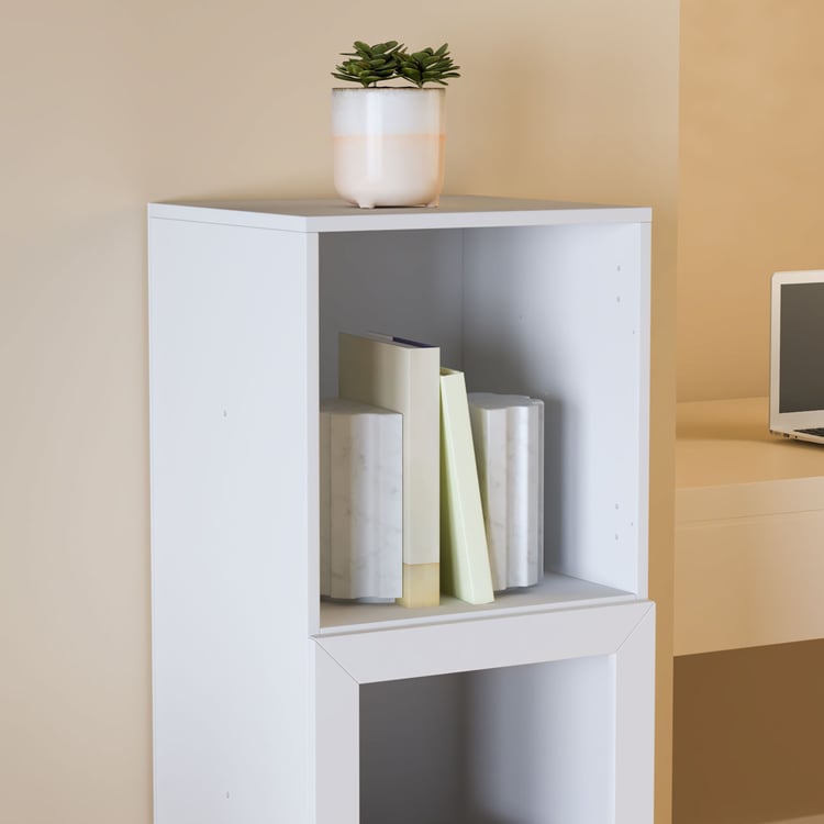Helios Soho 1-Glass Door Book Cabinet - White
