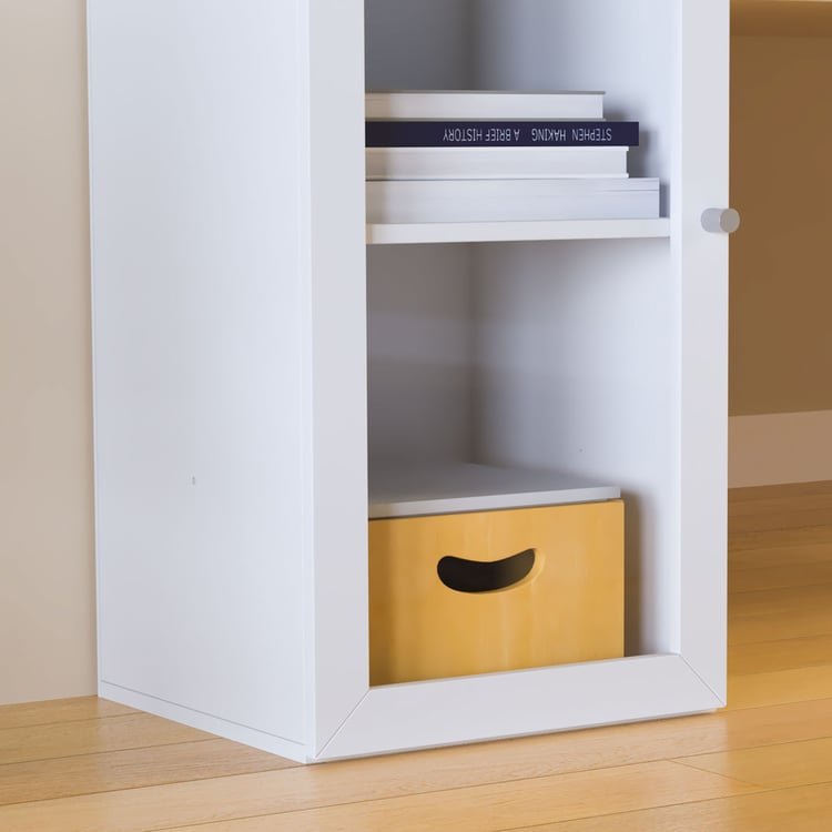 Helios Soho 1-Glass Door Book Cabinet - White