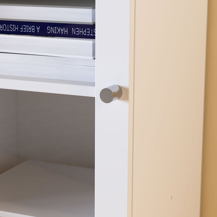 Helios Soho 1-Glass Door Book Cabinet - White