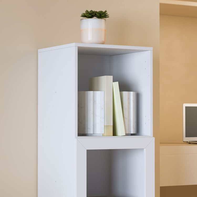 Helios Soho 1-Glass Door Book Cabinet with Legs - White