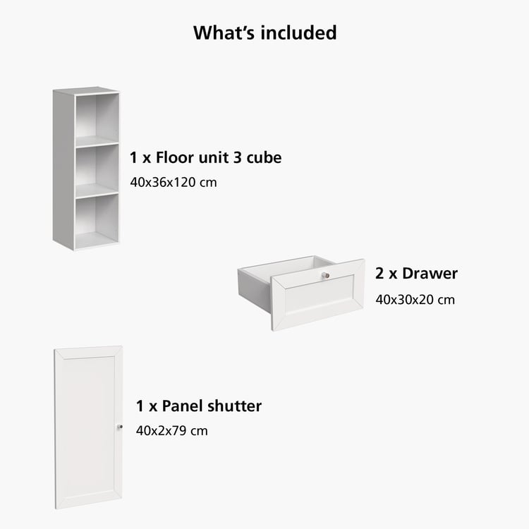 Helios Soho 1-Door Book Cabinet with Drawers - White