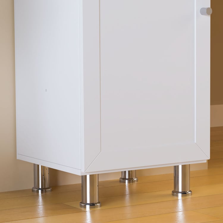 Helios Soho 1-Door Book Cabinet with Drawers & Legs - White