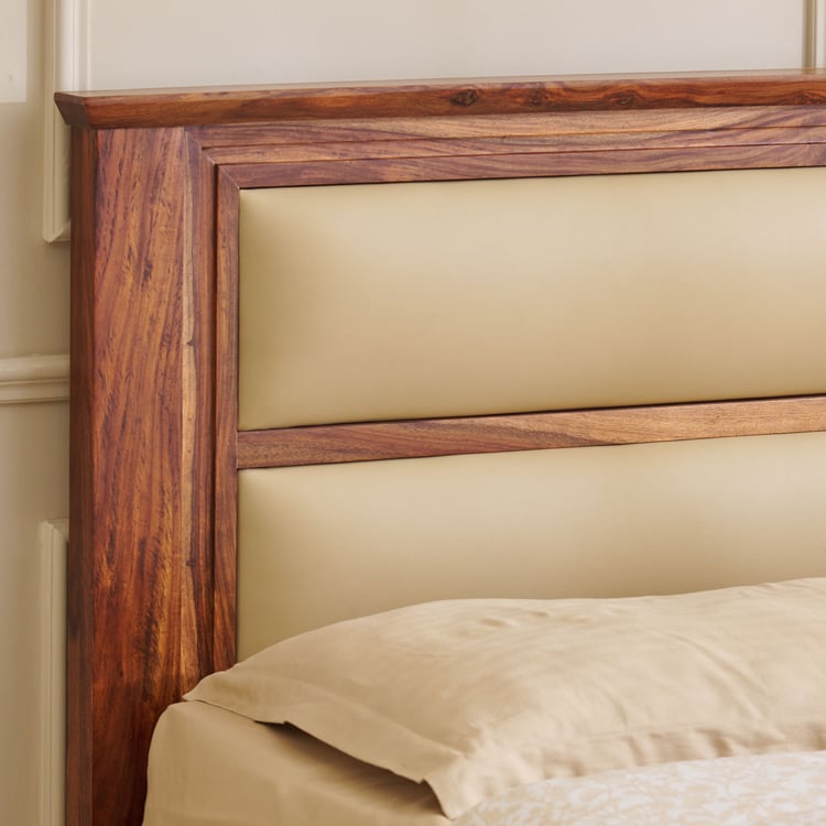 Adana Grand Sheesham Wood  King Bed Hydraulic Storage - Walnut