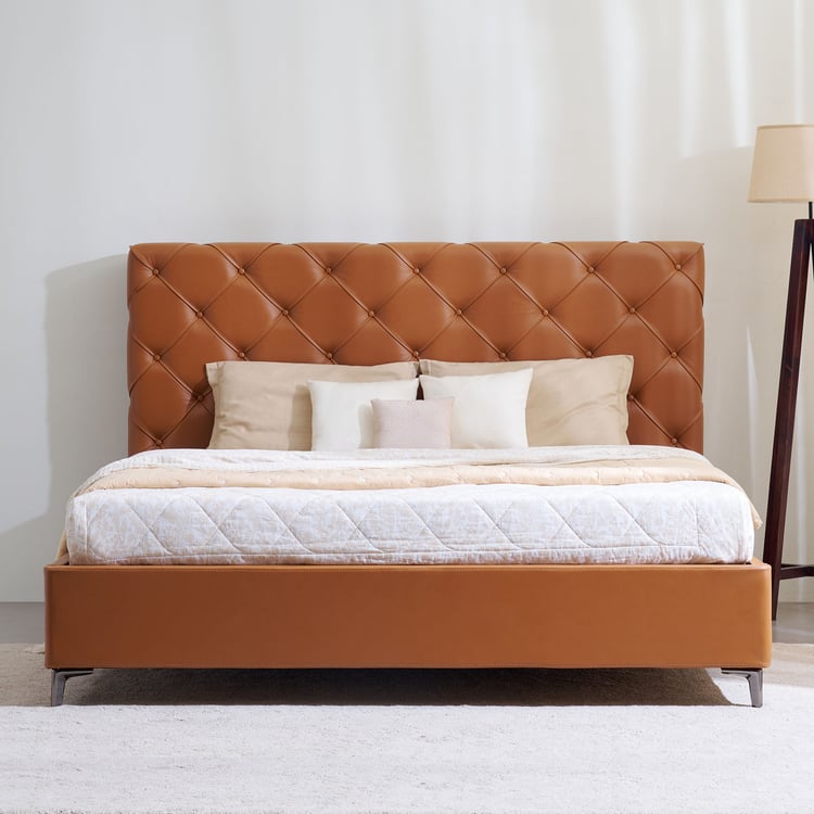 Tiffany Nestle King Bed with Hydraulic Storage - Tan