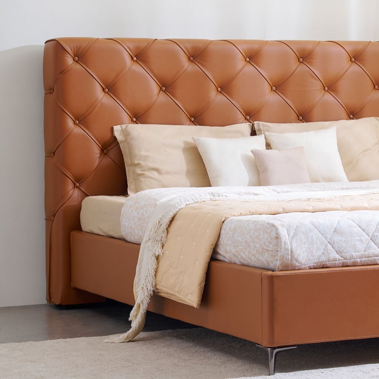 Tiffany Nestle King Bed with Hydraulic Storage - Tan