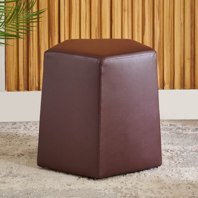 Baxton Faux Leather Ottoman - Brown