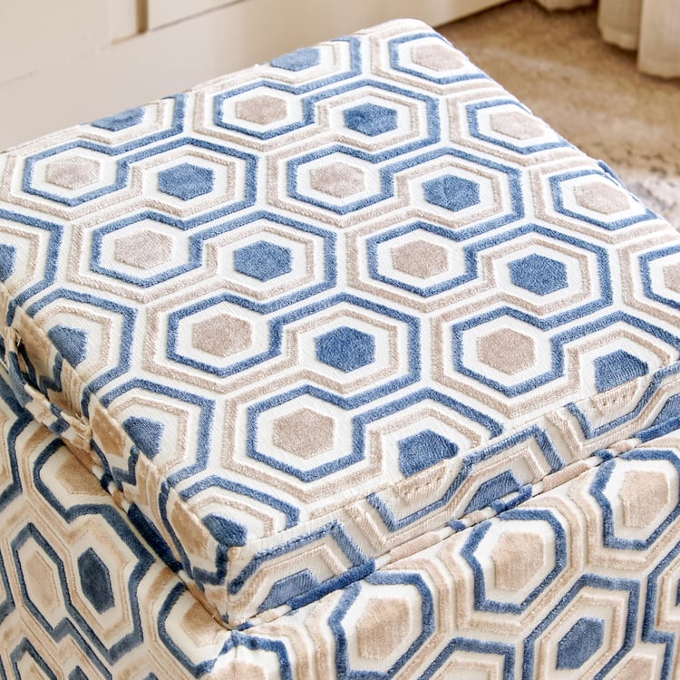 Glaxia Fabric Ottoman with Storage - Beige