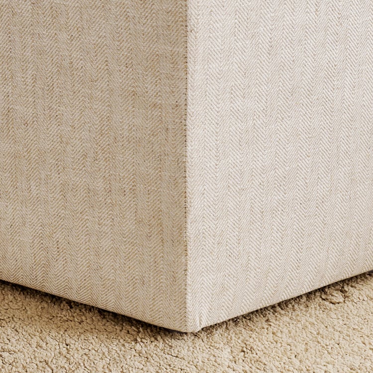 Hex Fabric Ottoman - Beige