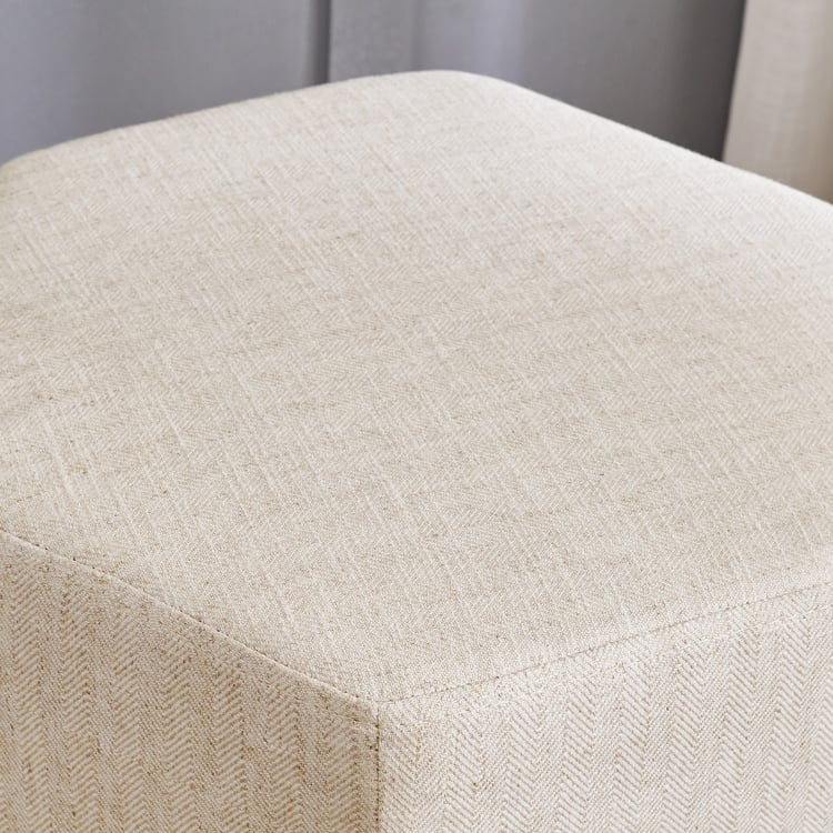 Hex Fabric Ottoman - Beige