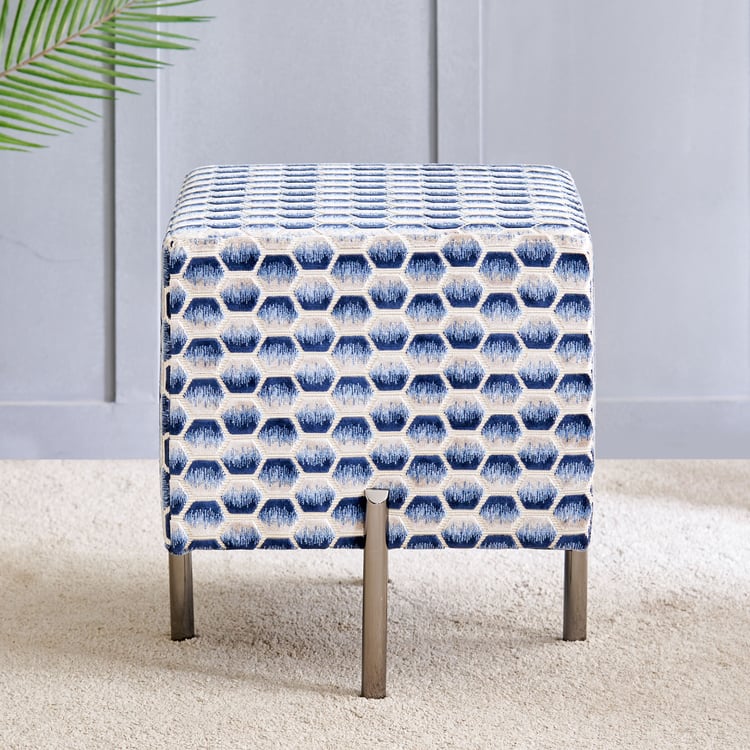 Katie Fabric Pouffe - Blue