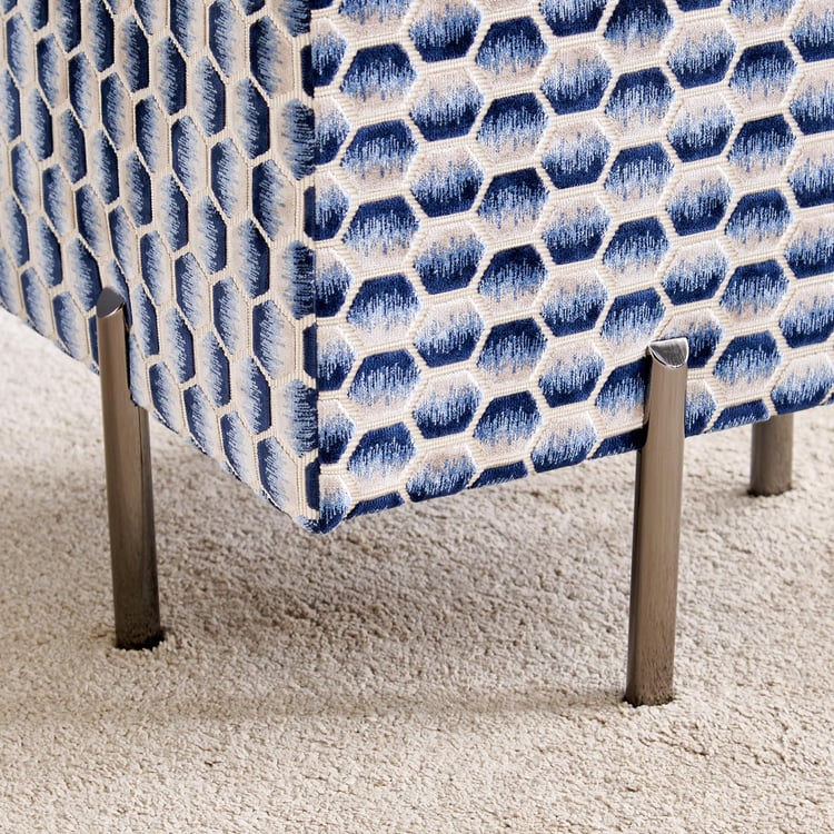 Katie Fabric Pouffe - Blue