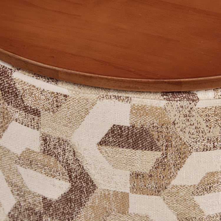 Meika Fabric Ottoman with Storage - Brown