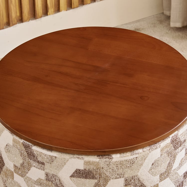 Meika Fabric Ottoman with Storage - Brown
