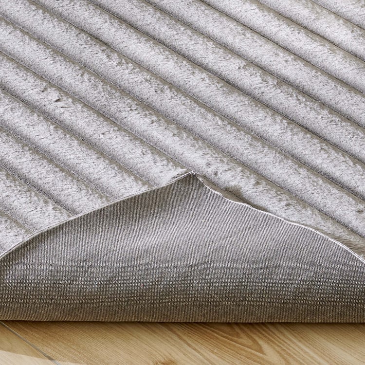 Quartz Oslo Striped High-Low Carpet with Canvas Backing - 180x120cm