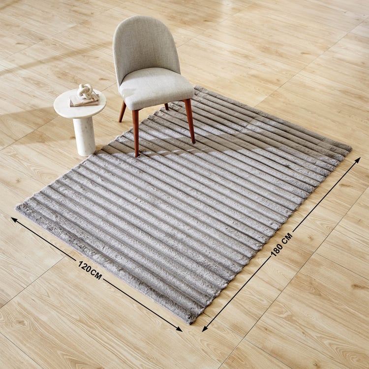 Quartz Oslo Striped High-Low Carpet with Canvas Backing - 180x120cm