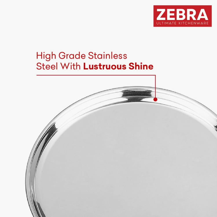 ZEBRA Set of 4 Stainless Steel Dinner Plates - 27.6 cm