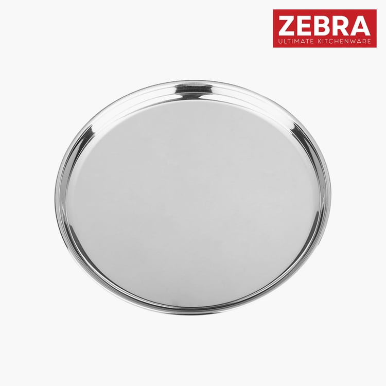 ZEBRA Set of 4 Stainless Steel Dinner Plates - 27.6 cm