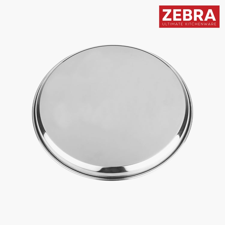 ZEBRA Set of 4 Stainless Steel Dinner Plates - 27.6 cm