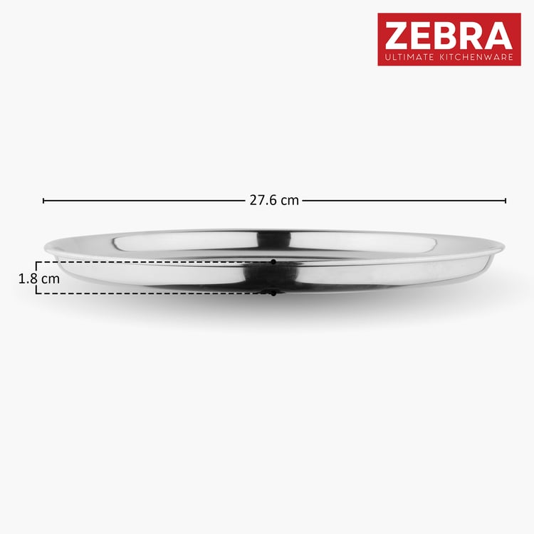 ZEBRA Set of 6 Stainless Steel Dinner Plates - 27.6cm