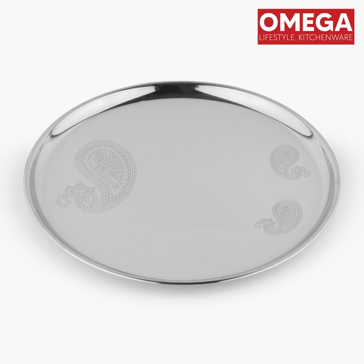 OMEGA Ivy Set of 4 Stainless Steel Dinner Plate - 28cm