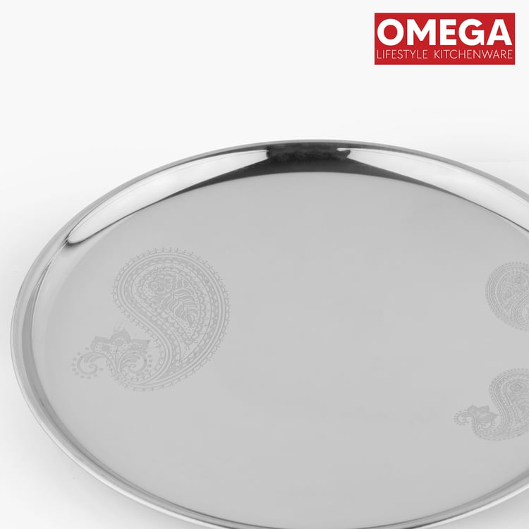 OMEGA Ivy Set of 4 Stainless Steel Dinner Plate - 28cm