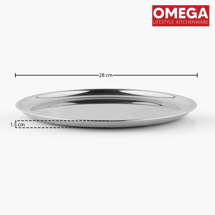 OMEGA Ivy Set of 4 Stainless Steel Dinner Plate - 28cm