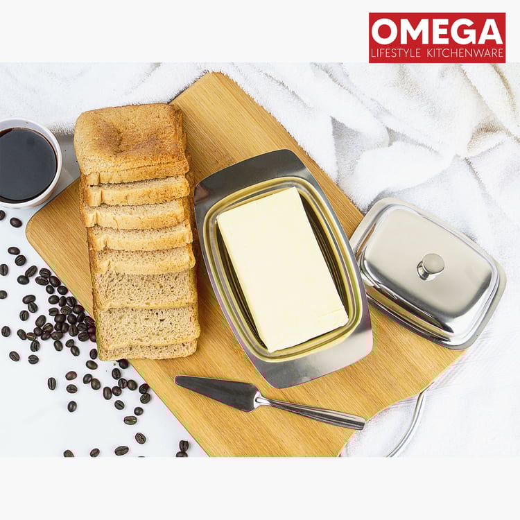 OMEGA Stainless Steel Butter Dish with Butter Knife