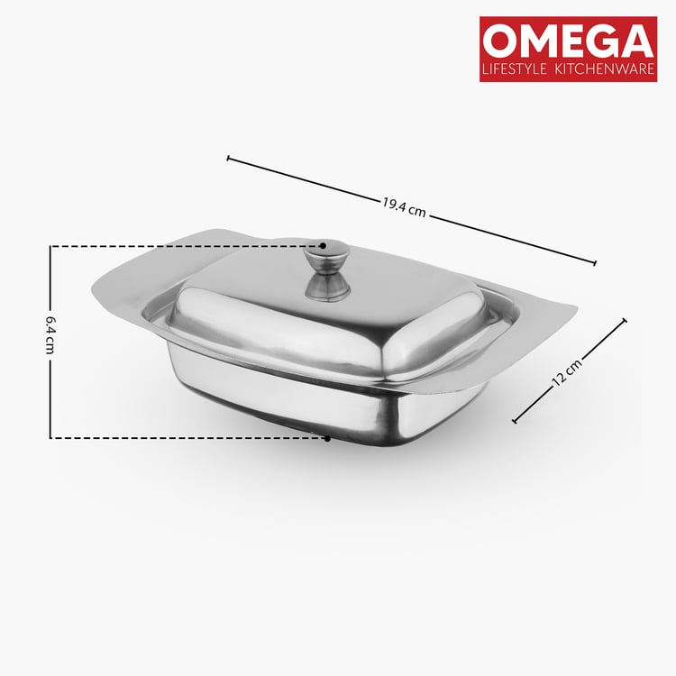 OMEGA Stainless Steel Butter Dish with Butter Knife