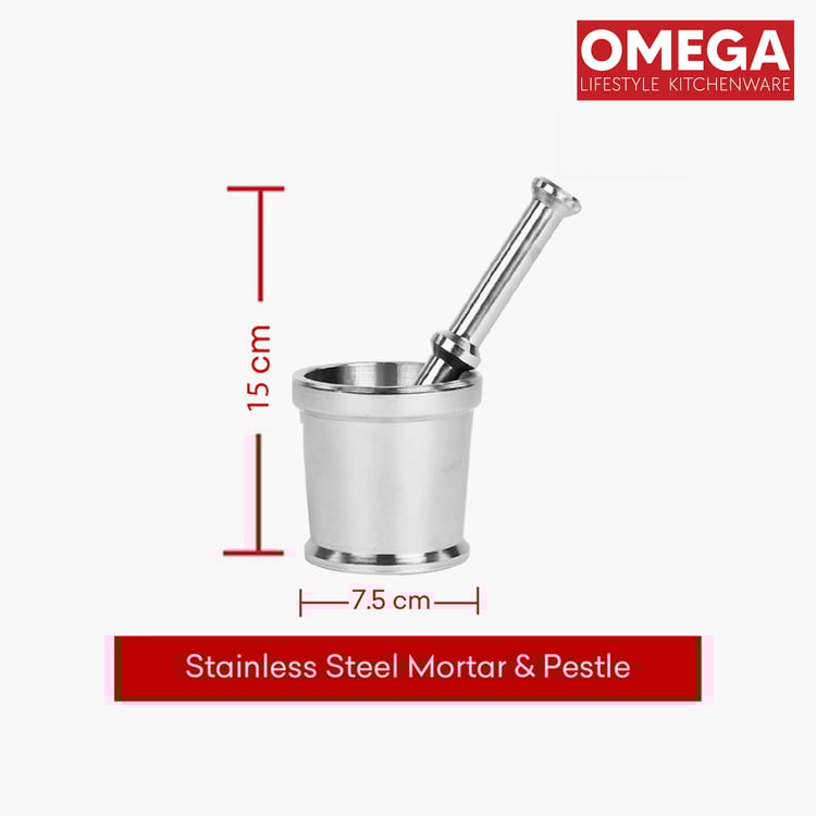 OMEGA Stainless Steel Mortar and Pestle