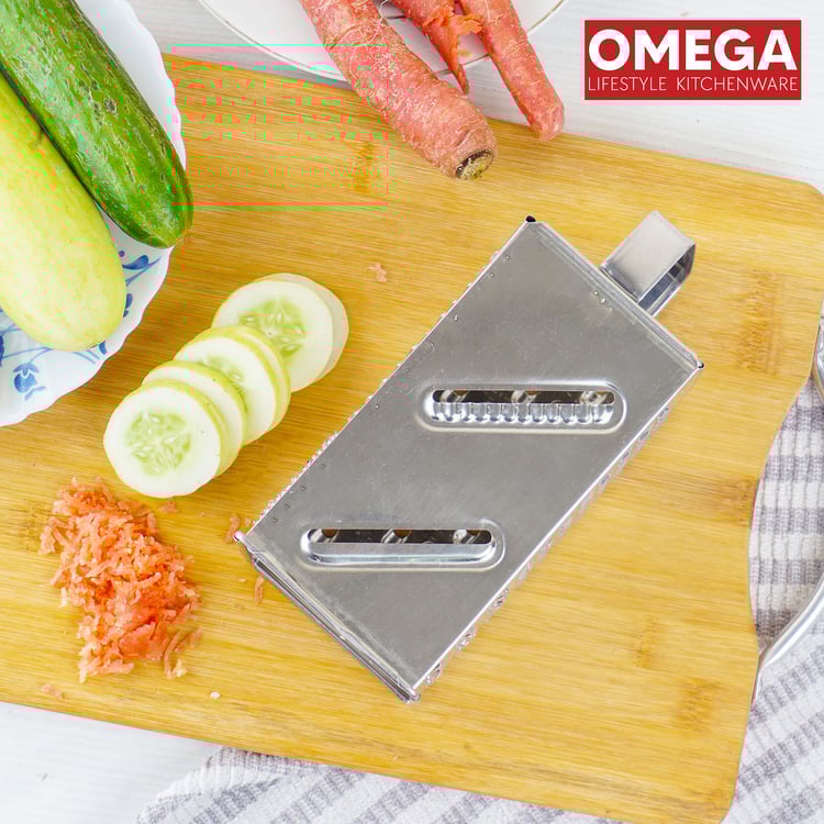 OMEGA Stainless Steel 8-in-1 Four-Sided Grater and Slicer