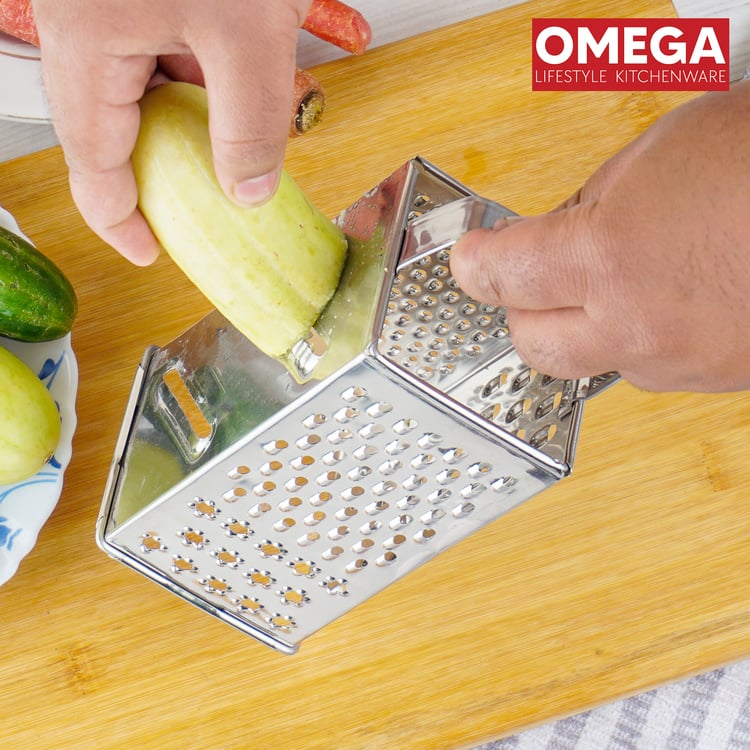 OMEGA Stainless Steel 8-in-1 Four-Sided Grater and Slicer