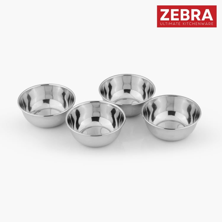 ZEBRA Set of 4 Stainless Steel Veg Bowls - 220ml