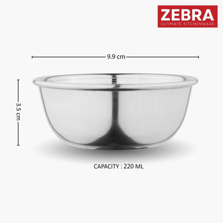 ZEBRA Set of 4 Stainless Steel Veg Bowls - 220ml