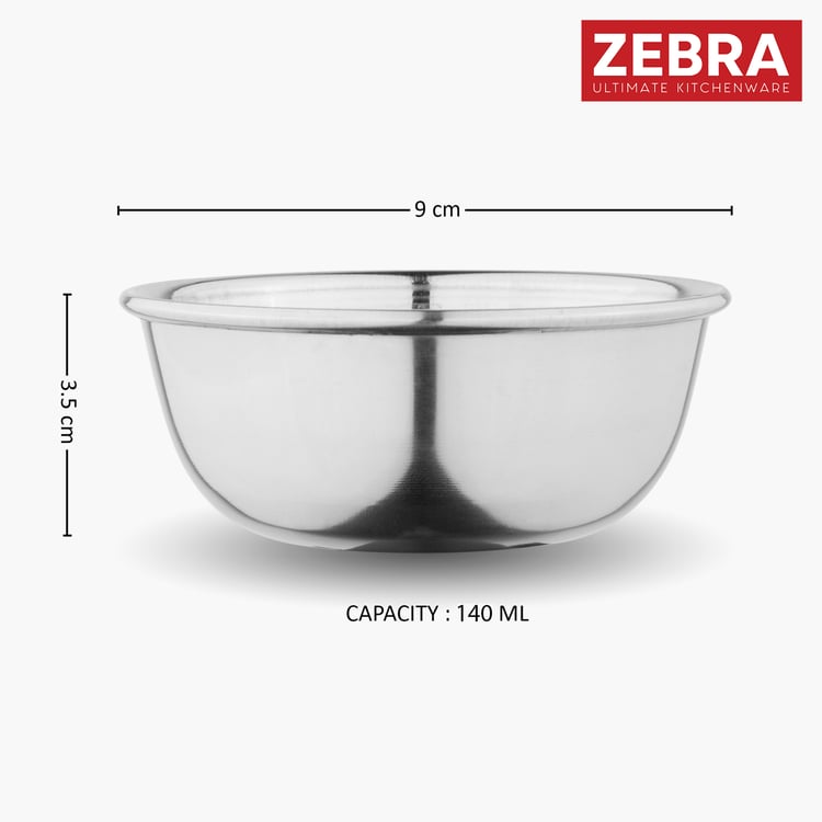 ZEBRA Set of 4 Stainless Steel Veg Bowls - 140ml