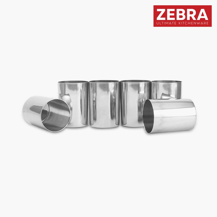 ZEBRA Set of 6 Stainless Steel Glass - 300ml