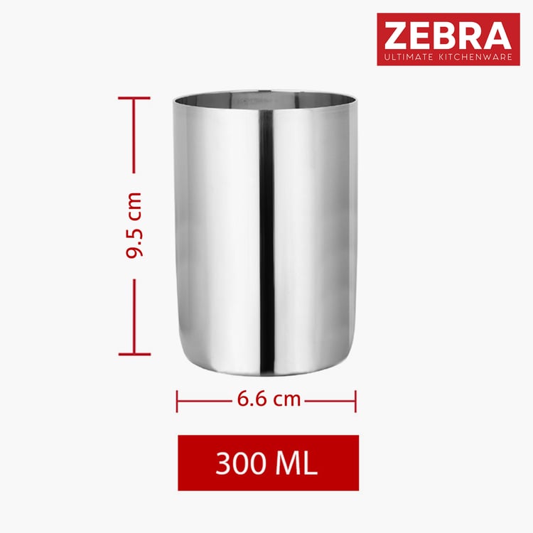 ZEBRA Set of 6 Stainless Steel Glass - 300ml