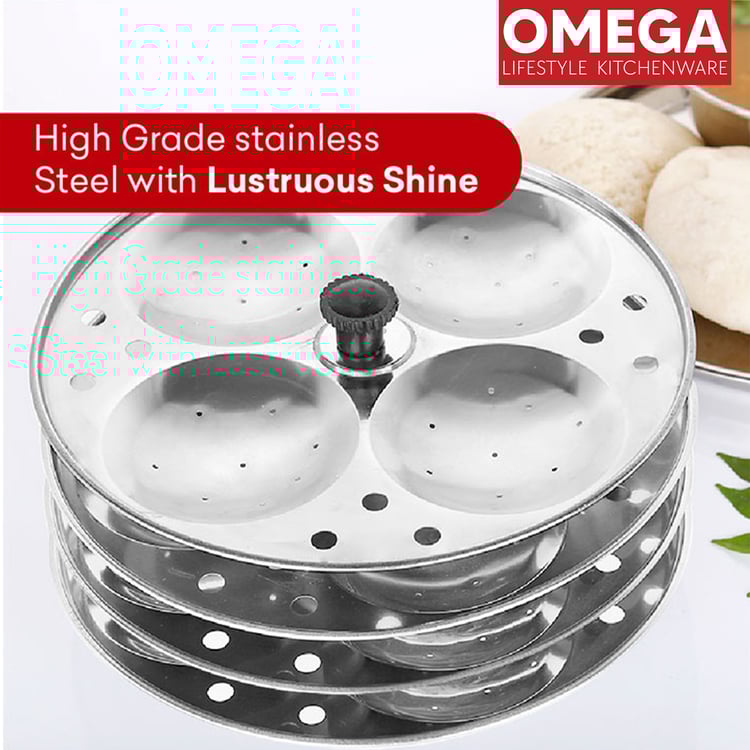 OMEGA Stainless Steel 4-Plate Idli Stand