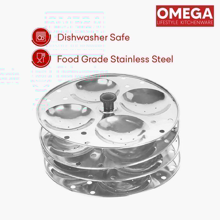 OMEGA Stainless Steel 4-Plate Idli Stand