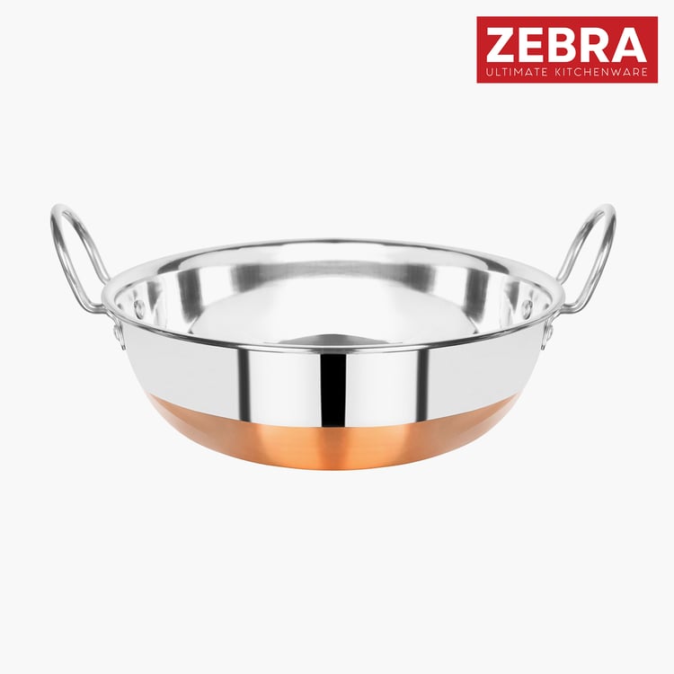 ZEBRA Stainless Steel Copper Bottom Kadai - 1.2L