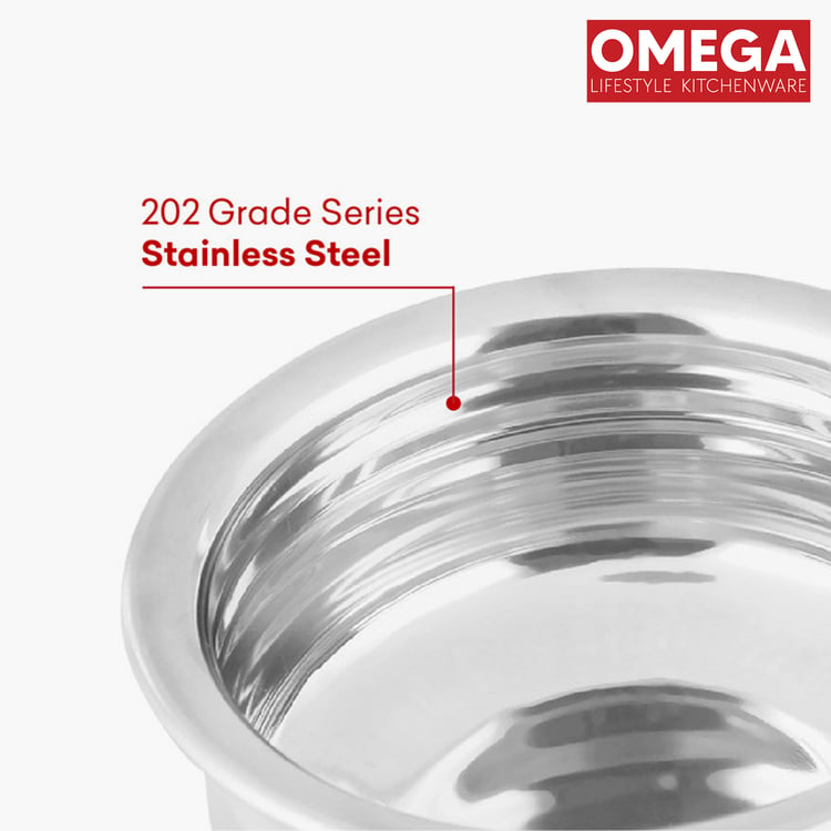 OMEGA Set of 3 Stainless Steel Copper Bottom Handis