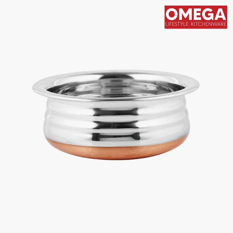 OMEGA Set of 3 Stainless Steel Copper Bottom Handis