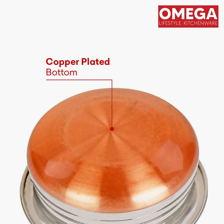 OMEGA Set of 3 Stainless Steel Copper Bottom Handis