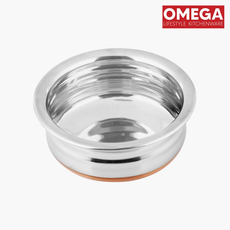 OMEGA Set of 3 Stainless Steel Copper Bottom Handis