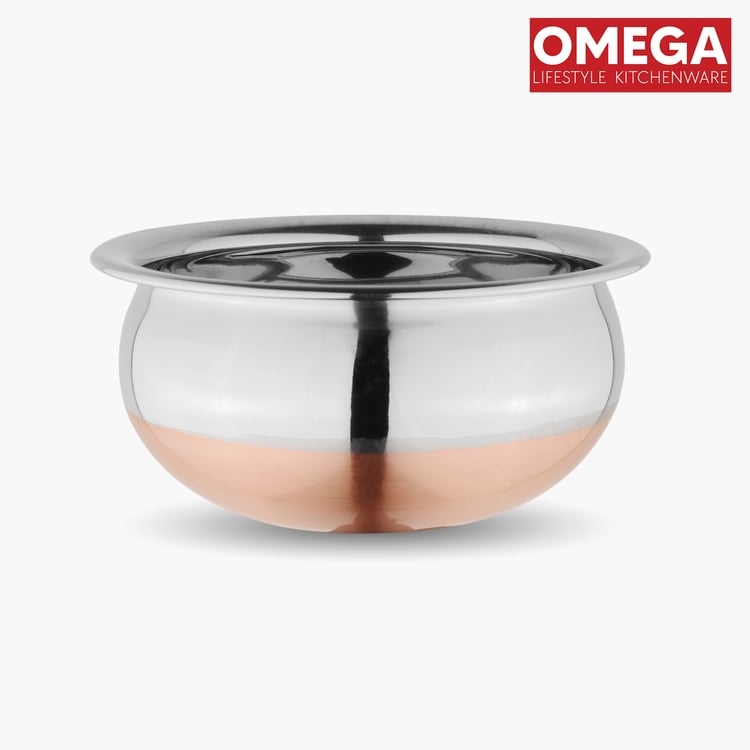 OMEGA Set of 4 Stainless Steel Copper Bottom Handis